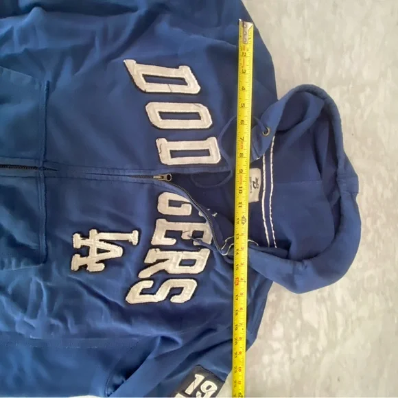 Blue Dodgers Zip-Up Hoodie Jacket VINTAGE STYLE